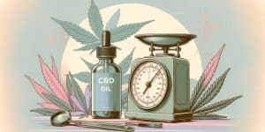CBD oil and a scale for CBD dosage.