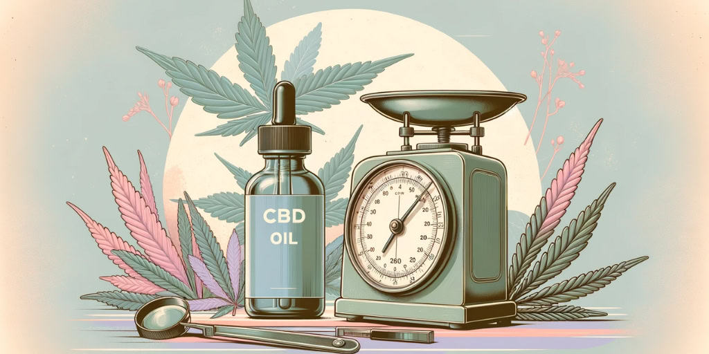 CBD oil and a scale for CBD dosage.