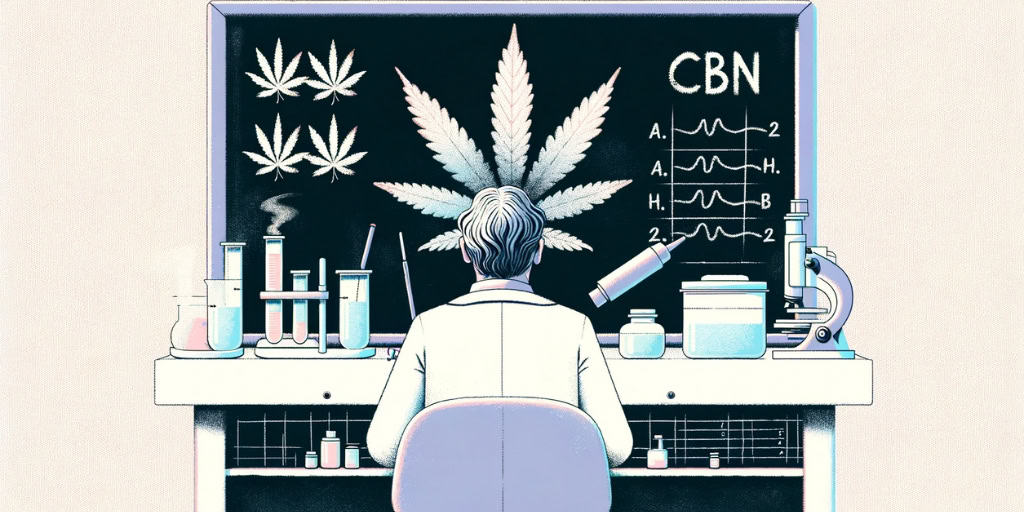 The sientist sitting in front of the blackboard in his lab.