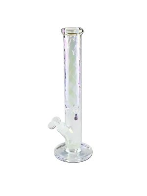 Black Leaf Rainbow Effect Glass Bong 35cm